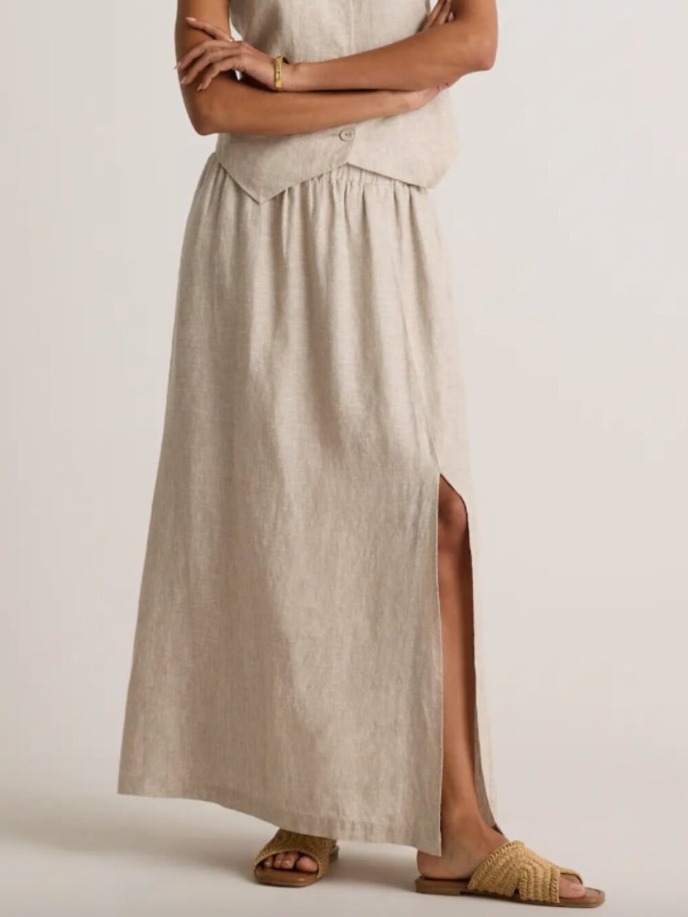 Quince 100% European Linen Maxi Skirt
